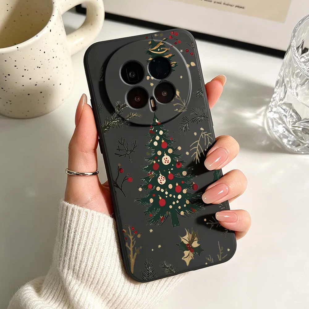 Festive Christmas Tree Pattern Phone Case - Black