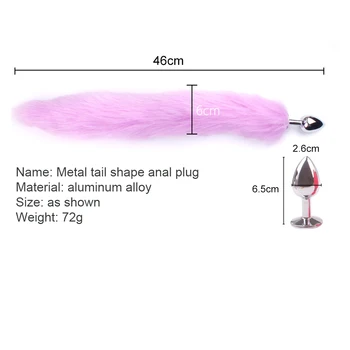 Adult Long Imitation Fox Hair Metal Anal Plug Couple Flirting Sex Toy Faux Fox Tail Design Cosplay Supply Sex Toys Plug Tail 6