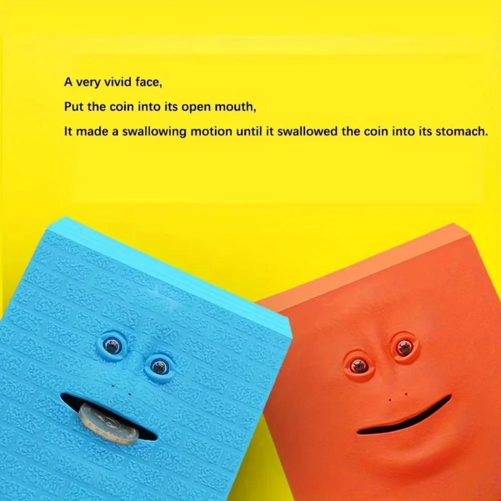 Save Money Face Coin Bank Storing Children's Toys Plastic Money Eating Coin Bank Storage Box Chewing Box for Kids