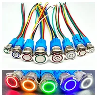 12/16/19/22MM Waterproof Metal Push Button Switch LED Light Momentary Latching Car Engine Power Switch  5V 12V 24V 220V Red Blue - Image 6