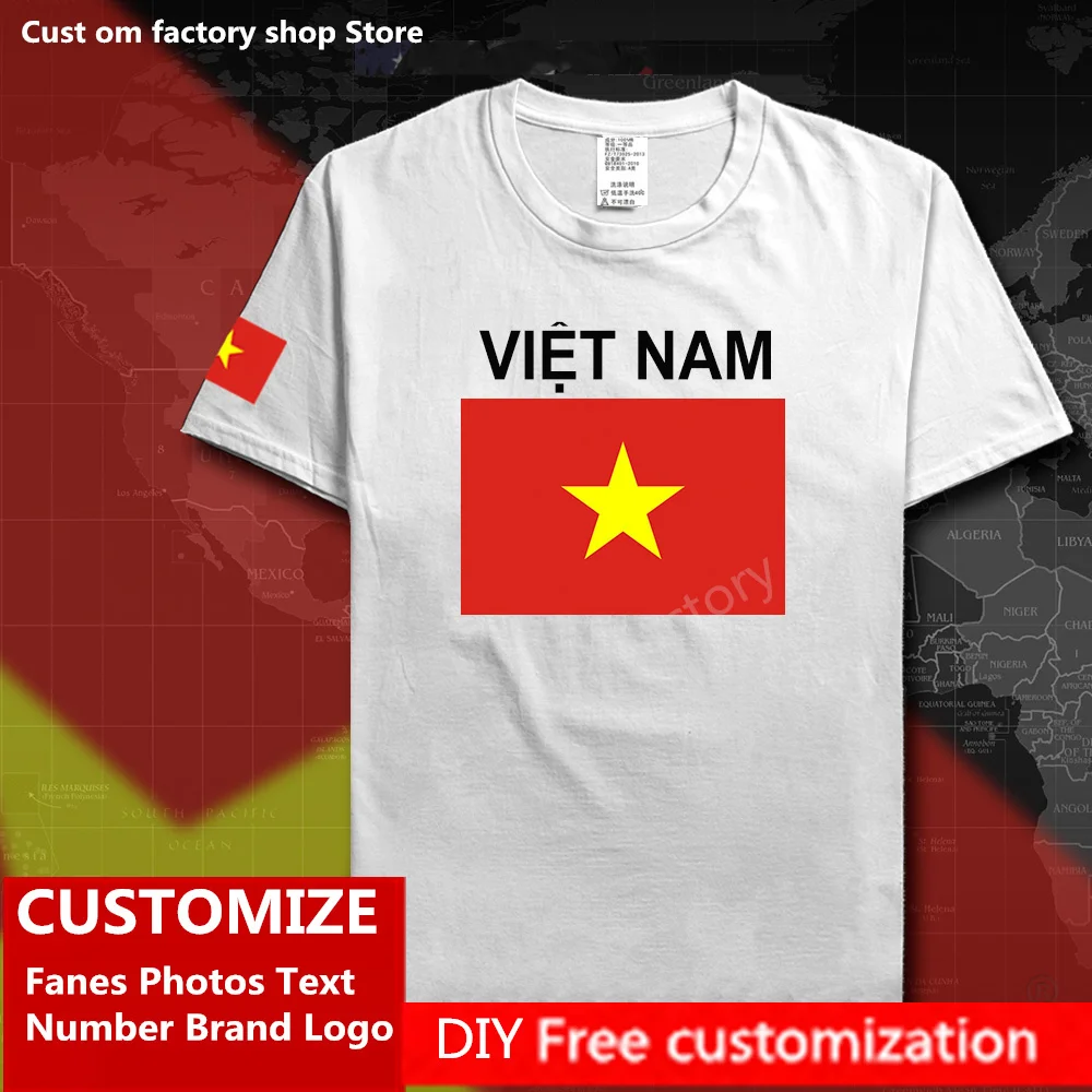 

VietNam T shirt Custom Jersey Fans DIY Name Number Brand LOGO Tshirt High Street Fashion Hip Hop Loose Casual T-shirt