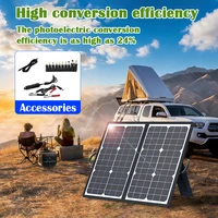 Panneau solaire monocristallin pliable de 1000W, kit de chargeur solaire portable et étanche, connecteur multi-sortie pour générateur solaire, camping, camping-car, caravane, voyage, maison, alimentation d'urgence hors réseau. 3
