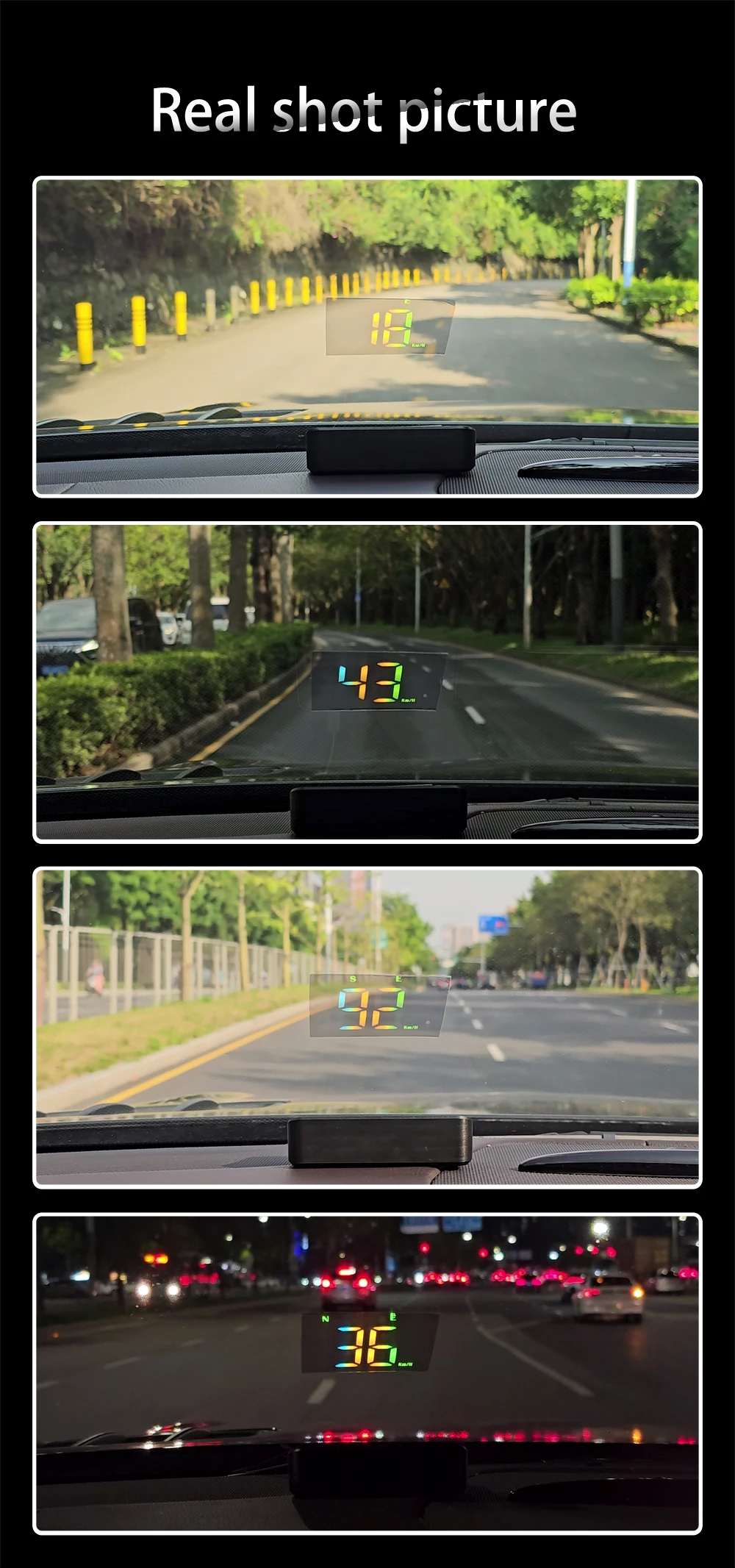 M2S HUD Head-Up-Display GPS Digitaler Tachometer Windschutzscheiben-Projektor Plug-and-Play Auto-Kompass Geschwindigkeitsmesser Auto-Zubehör – Detail 18