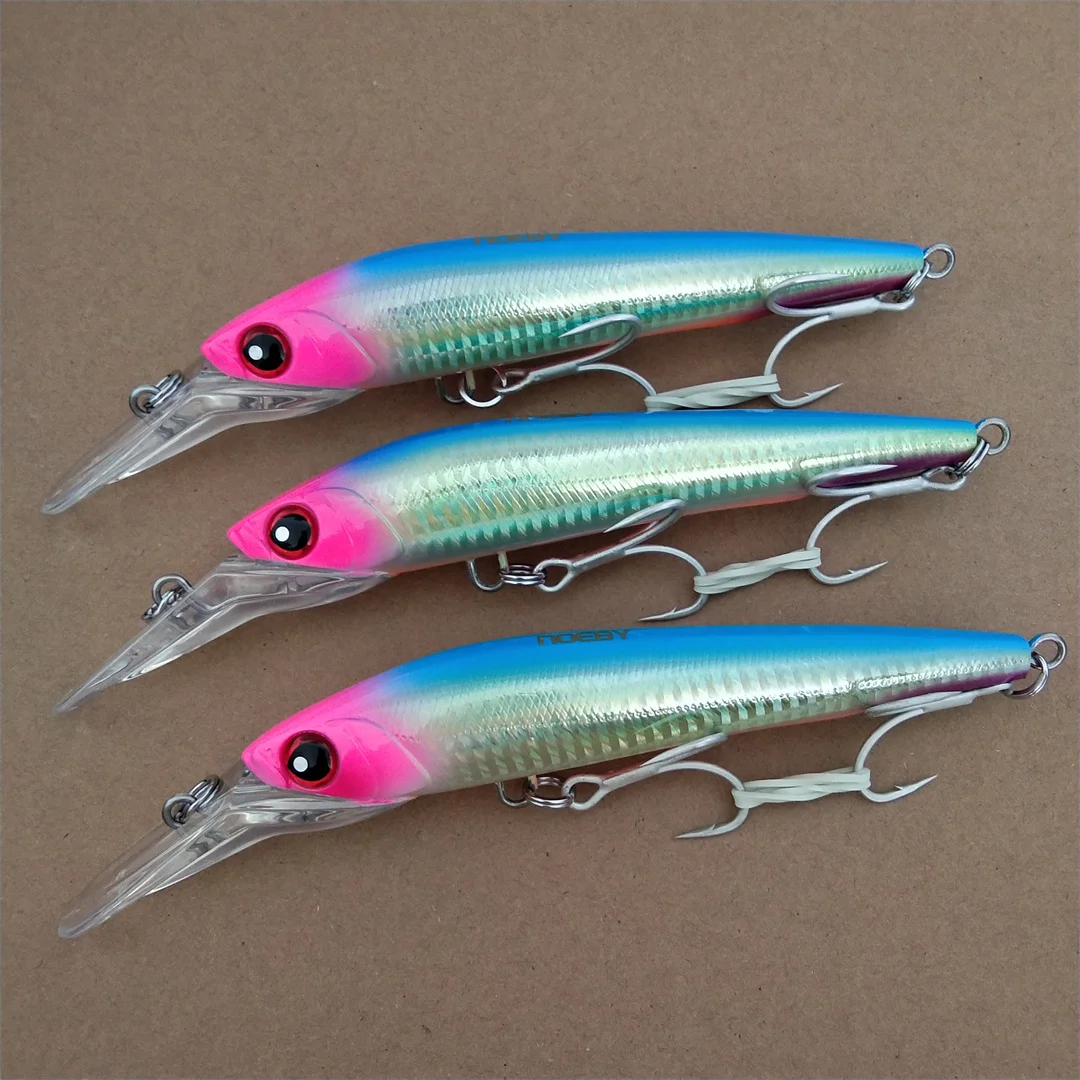 

NOEBY 3PCS 14cm 50g Trolling Minnow Fishing Lure Sinking Offshore Game Artificial Hard Bait for Tuna Sea Boat Fishing Lure