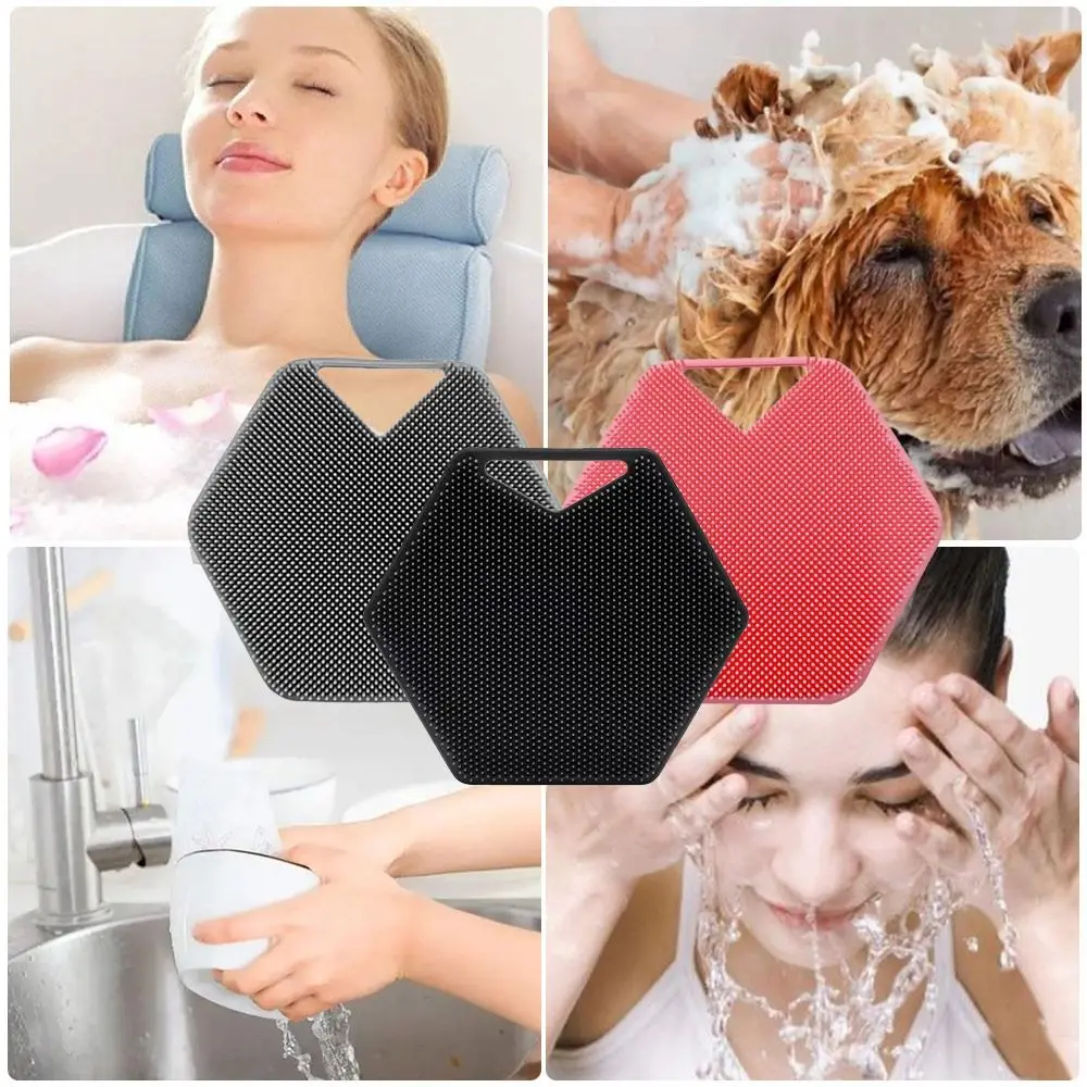 Soft Silicone Body Scrubber Handheld Shower Cleansing Brush Gentle Face Body Exfoliating And Massage Brush