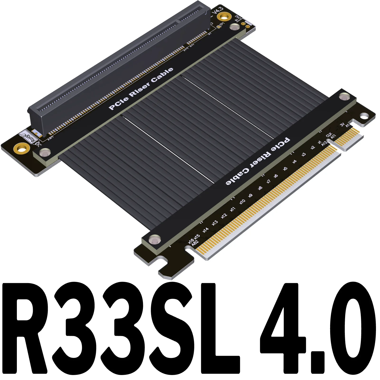 High Velocidade Pci Express Riser Extension Cabo Vertical Gpu Gaming Placas de Vídeo Pcie 4.0x16 Preto Prateado Rtx 3090 Novo 2023 - Imagem 5