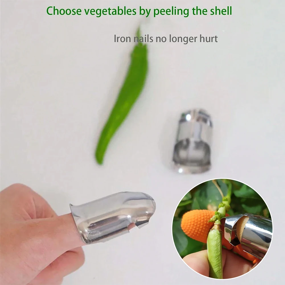 Stainless Steel Bean Picker Rings For Thumb Effortless Harvesting Bean Picker For Pepper Fruits Veggies