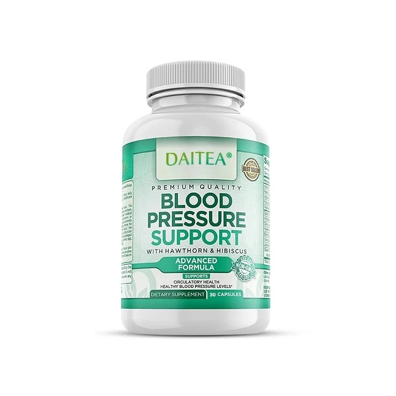 Health and Circulation Support Supplement with Hawthorn, Hibiscus and Garlic Extracts - 30 to 120 Capsules