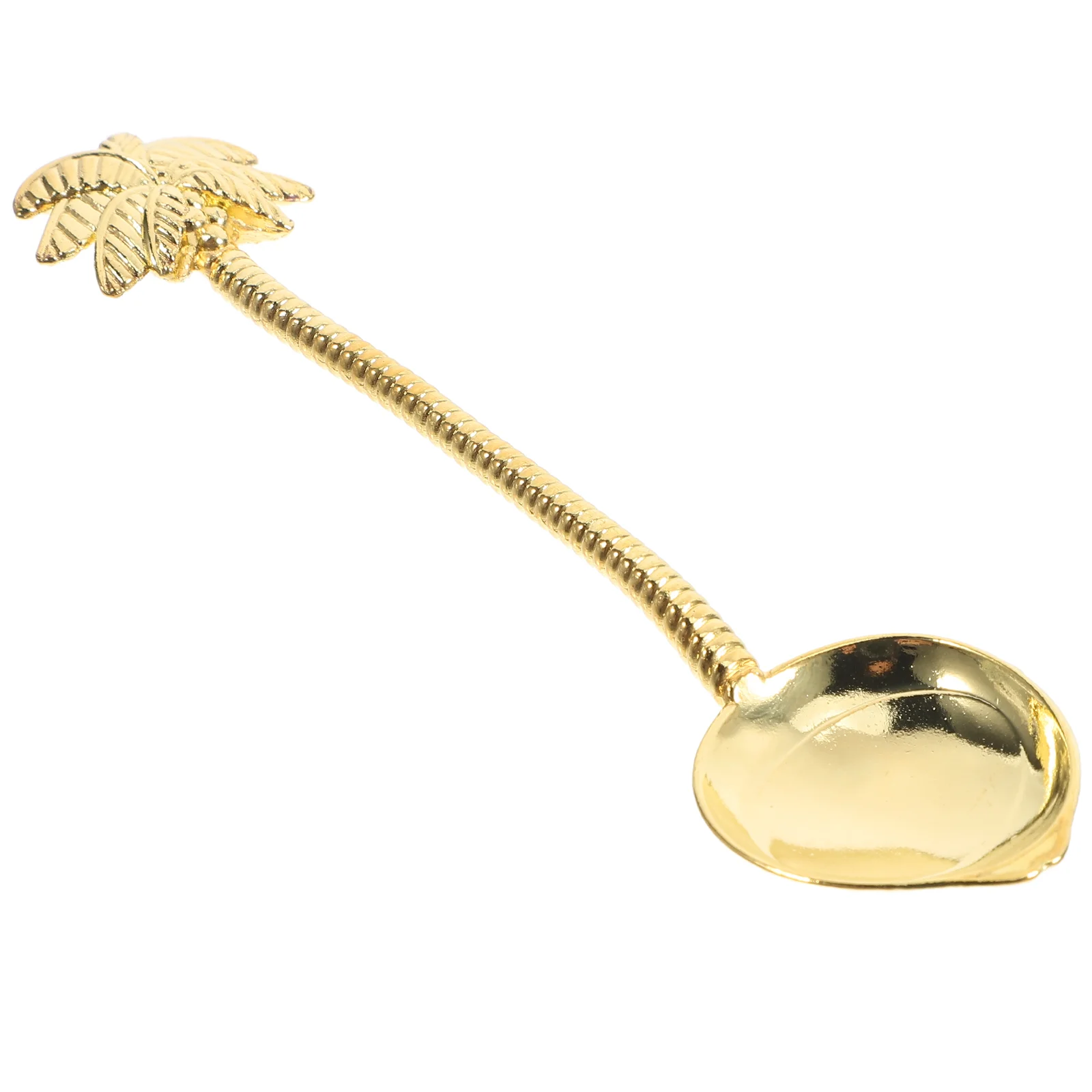 1PC Tropical Coconut Tree Coffee Spoon Retro Small Spoon Coffee Stirring Dessert (Golden)