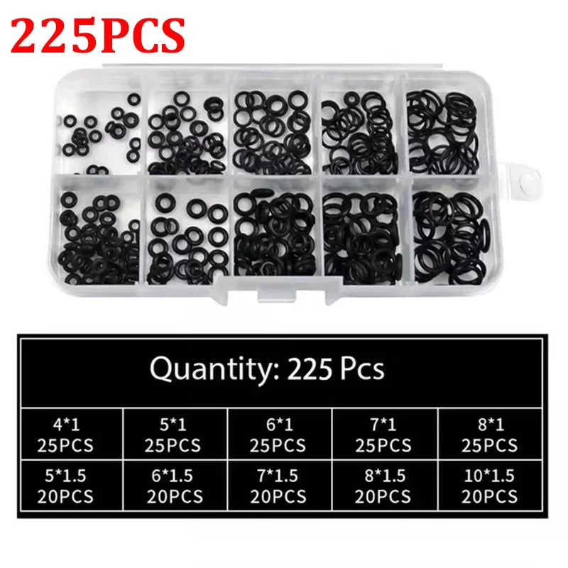 סט טבעות O גומיות איטום גומיות ניטריל גומיות לחץ גבוה ערכת תיקון טבעות O גומיות אלסטיות איטום