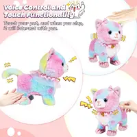 Touch&Voice Controlled Remote Lifelike Walking Cat Toy with Leash,Can Walk, Meow, and Wags Tail, Best Gift for Girls Ages 3+ 2