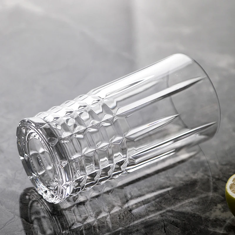315ml/400ml Stripe Drinking Glasses Transparent Coffee Cup Wine Glass Water Bottle Milk Cups Glasses Drinkware Teacup Yogurt Cup