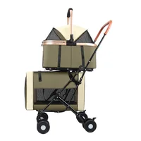 New upper and multi-layer pet stroller, universal for cats and dogs, spacious detachable and detachable hand cart 5