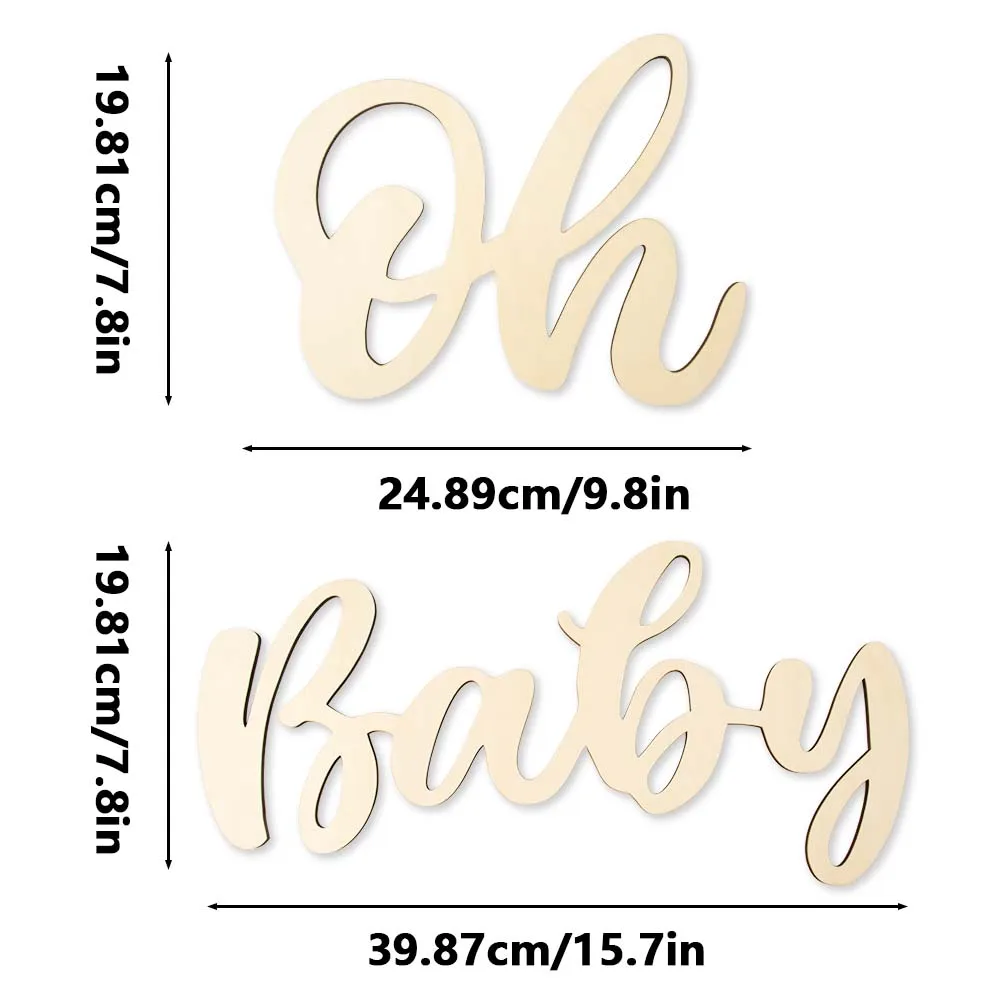 Oh Baby Holz Buchstaben Zeichen Happy 1st Birthday Party Dekoration Holz Wandaufkleber Junge Mädchen Baby Dusche Wand Hintergrund Dekor – Detail 7