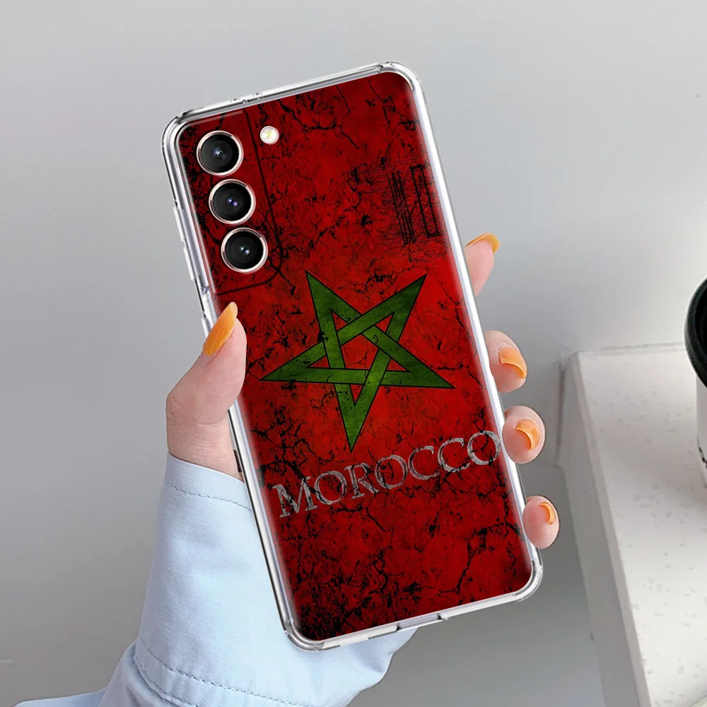 Morocco Flag Soccer Design Soft Clear Phone Case
