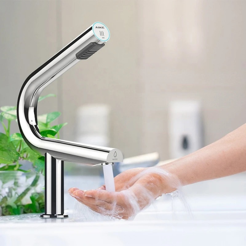 

AK7131 automatic touchless water tap and hand dryer sensor faucet for bathrooms commercial