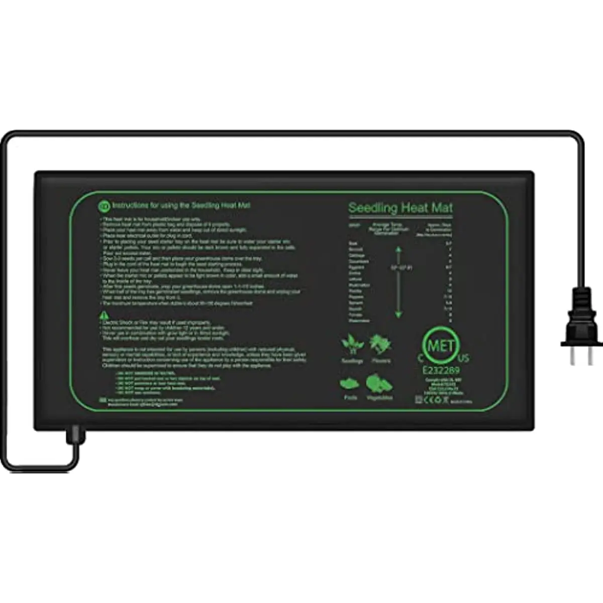 110V/220V Electric Heated Thermal Pads Waterproof Seedling Heating Mats for Seed Indoor Garden Hydroponics Plants Germination