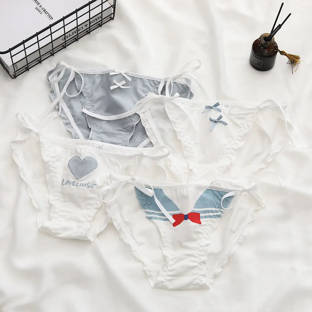 

Japanese Panties JK Campus Uniform Fresh Sweet Girls' Underwear Adjustable Tightness Straps Sexy Moisture Wicking Underwear