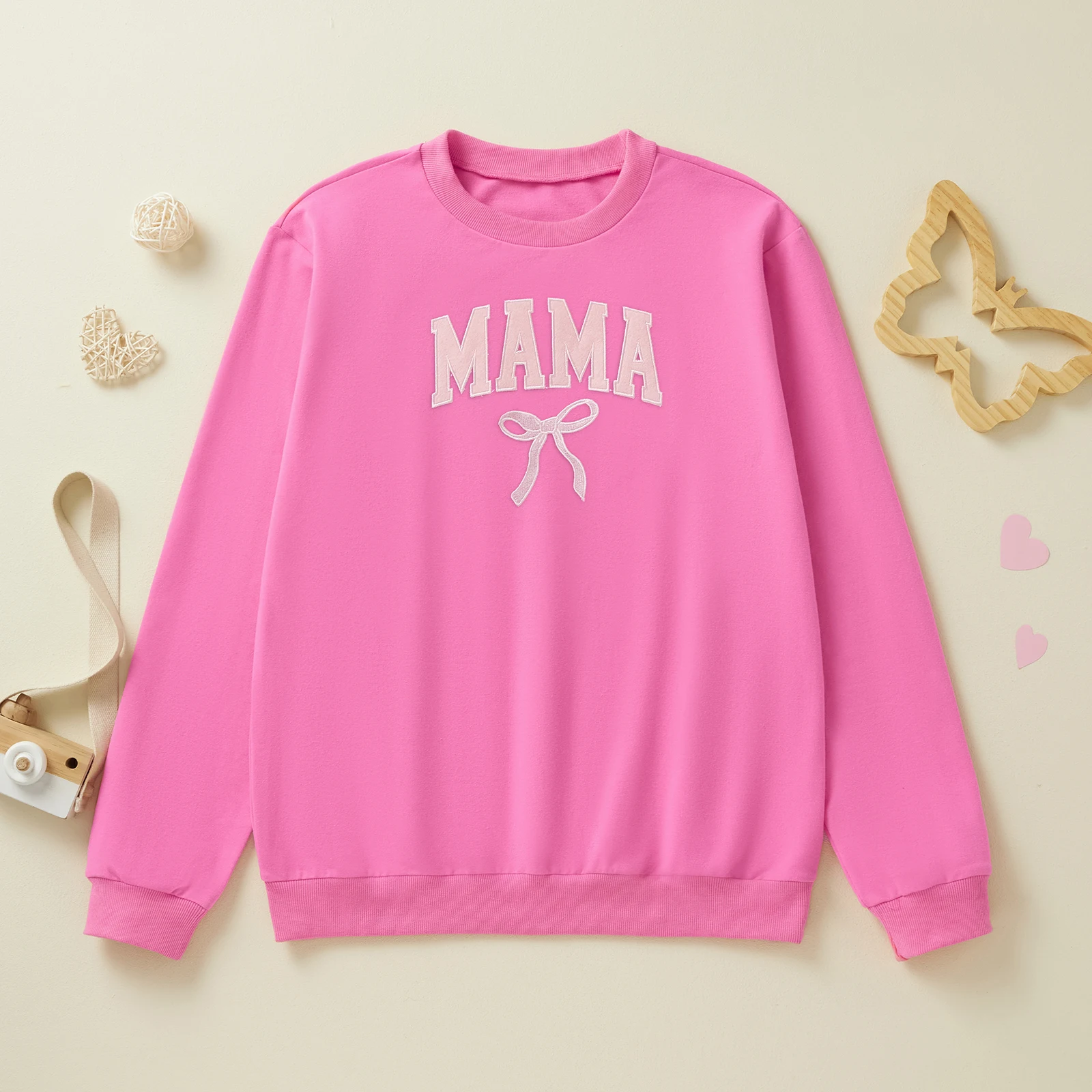 Citgeett Spring Matching Kids Baby Girls Sweatshirt Letter Bow Embroidery Mommy and Me Sweatshirt Comfortable Warm Tops 3