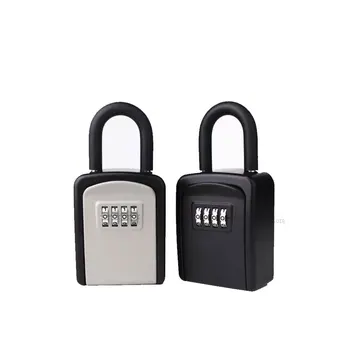 Key Lock Box 4 Digit Combination Key Safe Box Waterproof Key Storage Lock Box with Removable Chain Security Anti-theft 1
