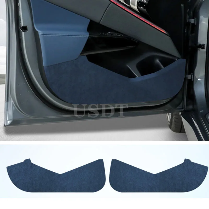 2개입 자동차 문 킥 방지 보호 패드 패널 BMW X3 G45 2025 2026용 스웨이드 가죽 스티커 문 오염 방지 트림