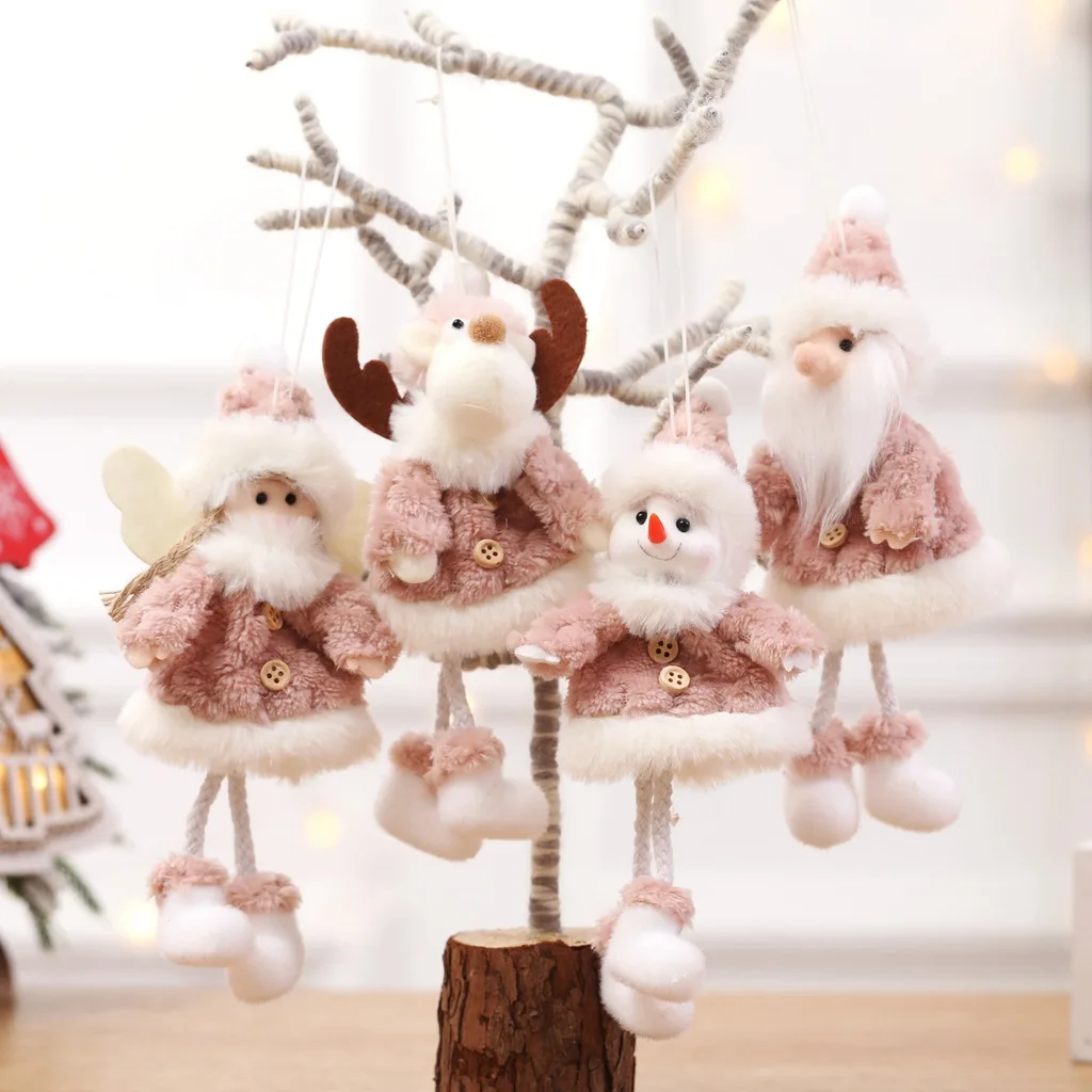 

Merry Christmas Plush Dolls Ornaments Cute Santa Claus Snowman Elk Pendant DIY Xmas Tree Hanging Decor 2024 New Year Kids Gifts