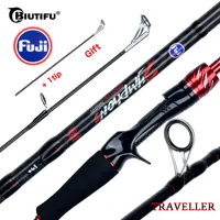 BIUTIFU Traveller Spinning Casting Fuji Lure Mini Rock Fishing Rod 1.8/2.1/2.4/2.7/3.0m Carbon Baitcasting PHISHGER Fast 5-42g 1