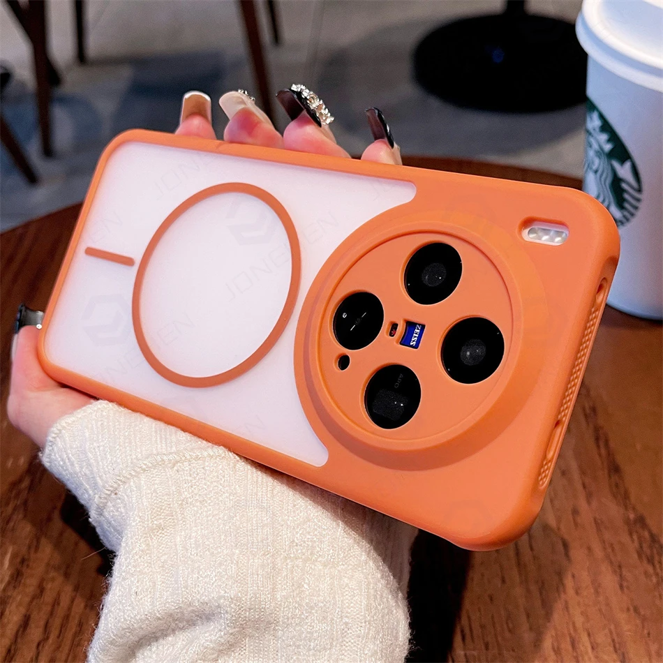 Enhanced Magsafe-Compatible Matte Clear Cooling Case with Wireless Charging