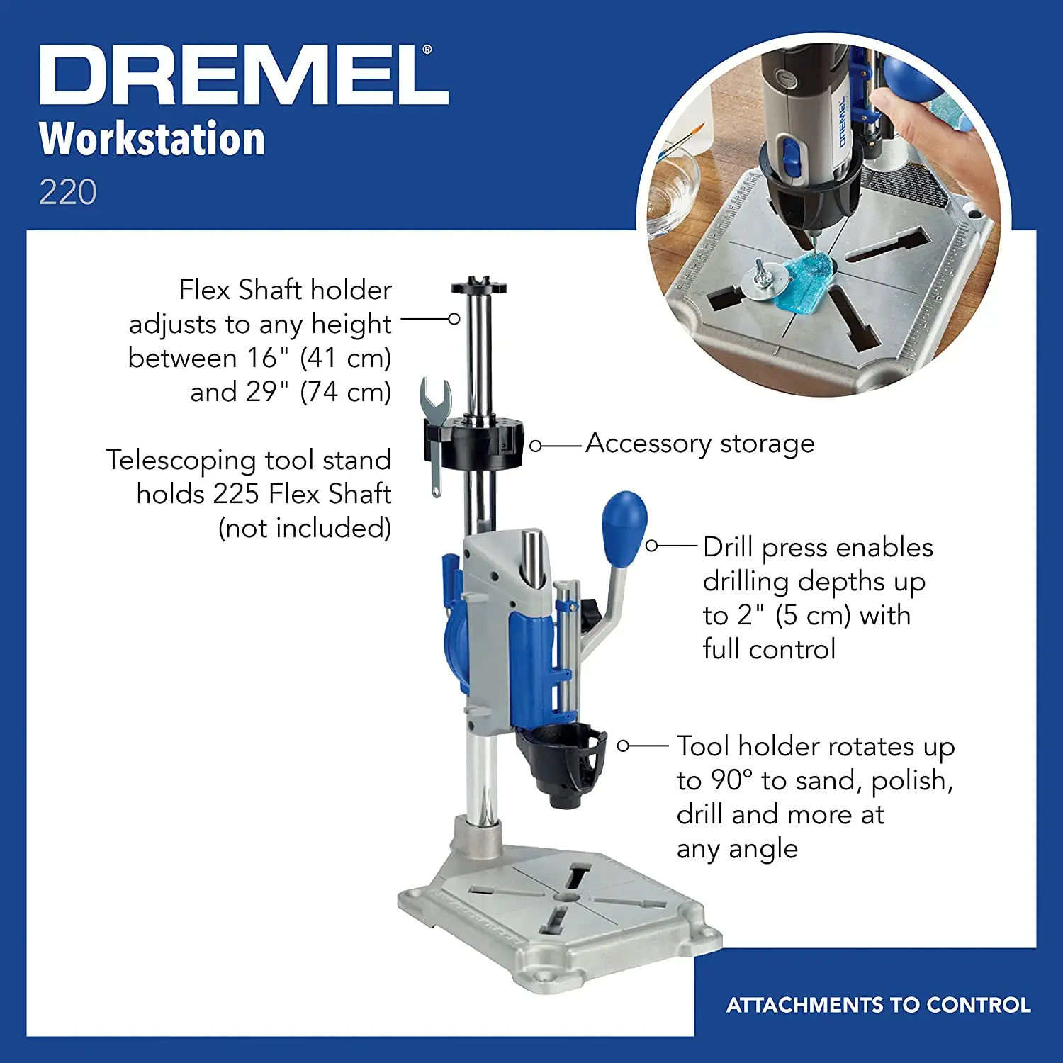 Dremel 220-01 Drill Press Rotary Tool Workstation Stand with Wrench for Drilling Perpendicular and Angled Holes Table Top _ - AliExpress Mobile