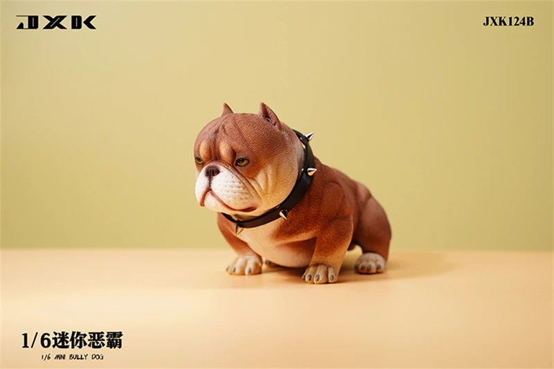 JXK 1/6 Mini Cute Fierce Bully Model Figure American Bully Pitbull