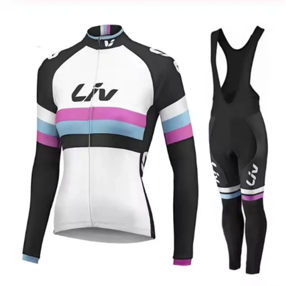2025 Women Spring Autumn Cycling Jersey Set Long Sleeve Breathable Clothing MTB Maillot Ropa Ciclismo Bicycle Outdoor Sportswear 3