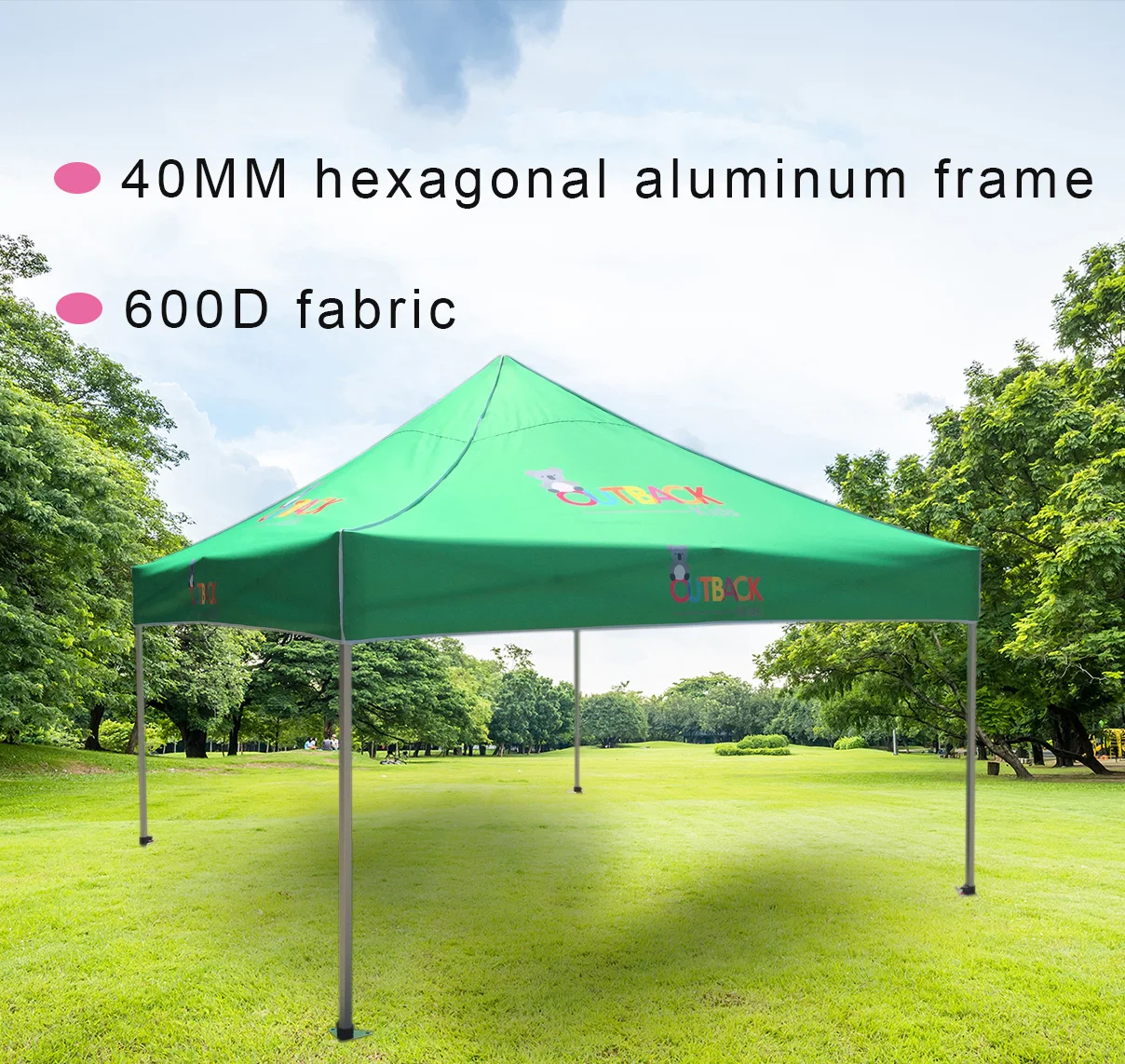 

3*3M Folding Tent Outdoor Shelter Hexagonal Aluminum Frame 600D Fabric With PU Coating Customized Logos For Advertising Outdoor