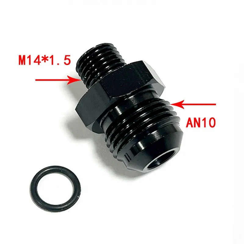 AN10 to M14X1.5 M16X1.5 M18x1.5 Metric Male Fitting Straight Adapter Aluminum Black aluminum flare adapter