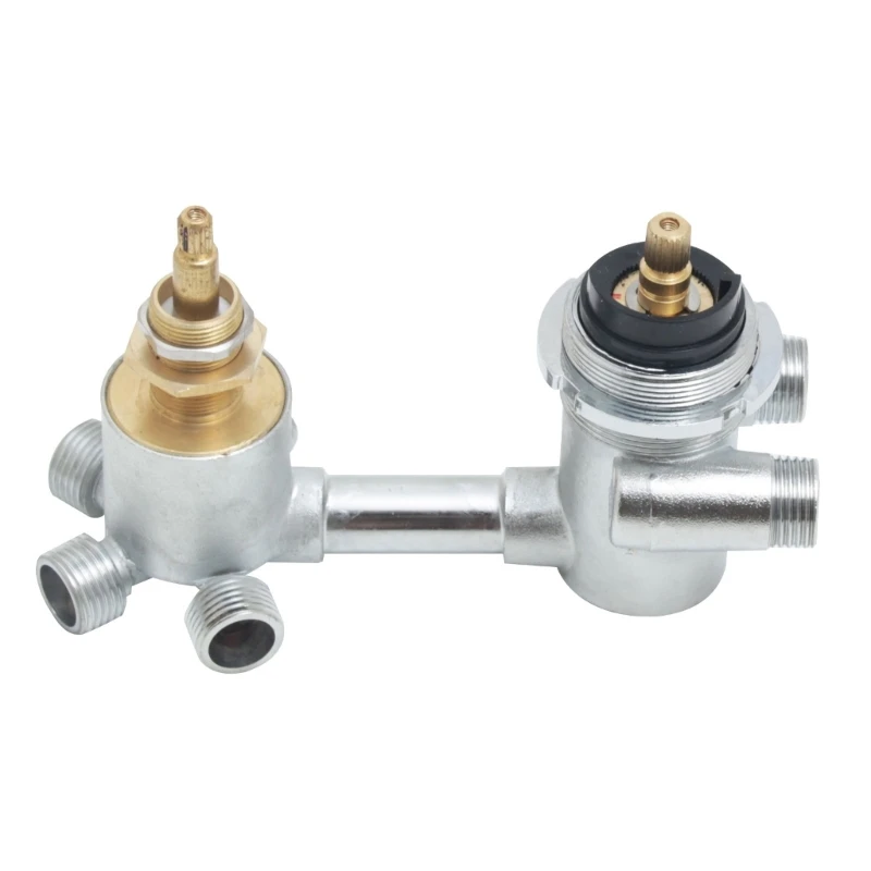 4 Ways Water Outlet Cold And Hot Intubation Brass Diverter Shower Faucets Mixer Valves Bathroom Screw Thread Faucet