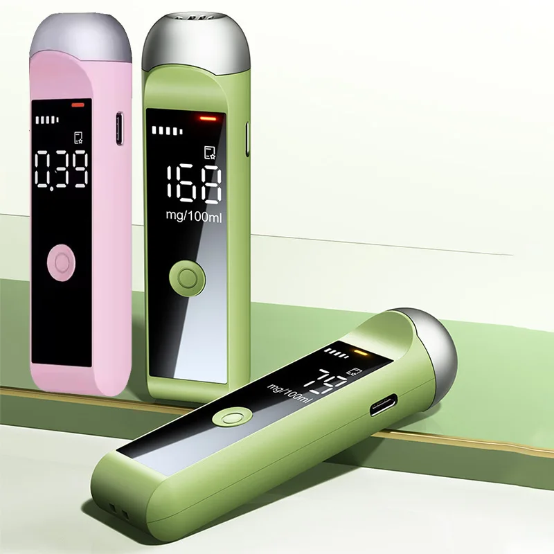 Digital Alcohol Tester High Capacity Portable Breath Alcohol Tester Breathalyzer Mouthpieces USB Recharge