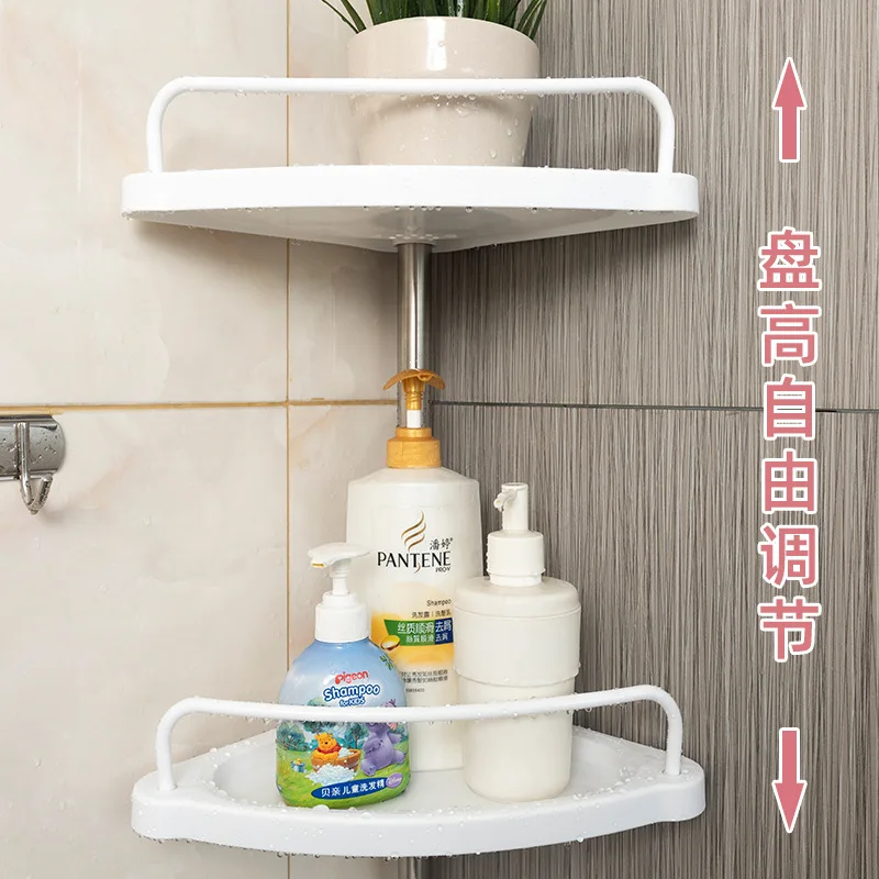 Punch-Free Corner Shelf Toilet Wash Rack Bathroom Seamless Wall-Mounted  Tripod Storage Rack - China Towel Rack and Storage Rack price