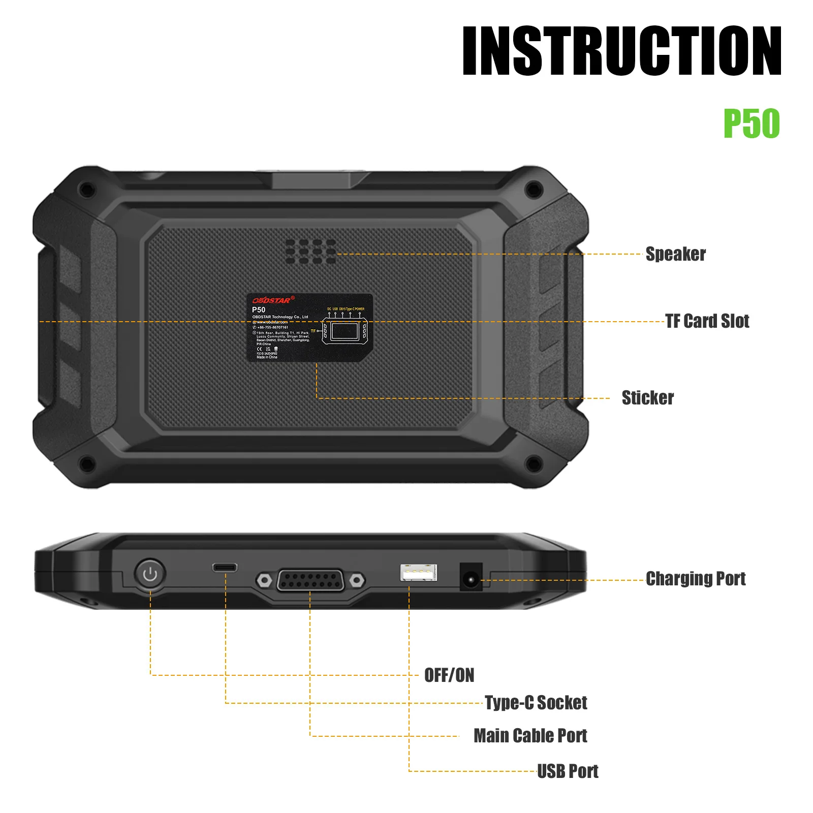Airbag Reset Equipment OBDSTAR P50 Intelligent Covers 91 Brands 12200+ECU Part No.with P004