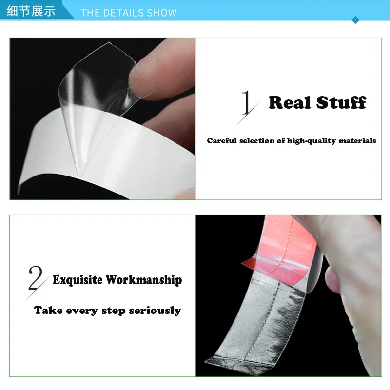 Double-Sided Hair Tape For Toupee Lace Front Wig Tape For Hair Extension C-Shaped Adhesive Tape Waterproof Blue Hair System Tape