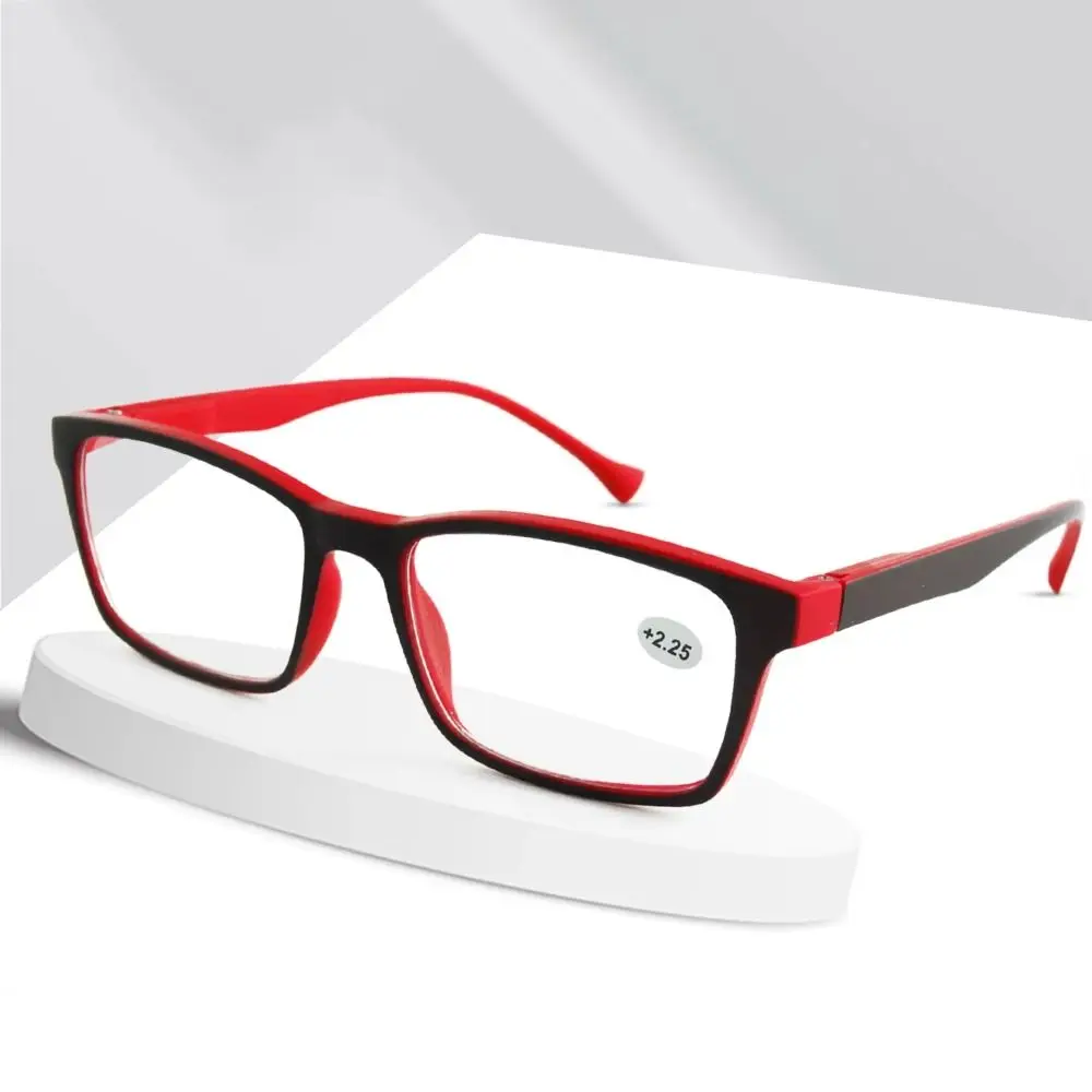 Portable PC Reading Glasses Brown Grey Red Blue Rectangle Anti Blue Light Eyeglasses Decorative Glasses Frame Glasses Readers