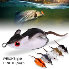 

1PC Sinking Mouse Lure 5cm/9g Lifelike Soft Frog Fishing Lures Silicone Soft Baits Artificial Rat Bait Crankbait Bass Fishing