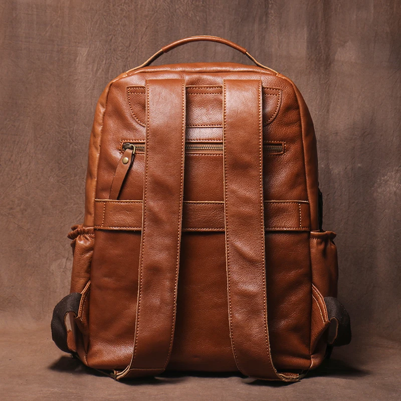 GURO High Quality Genuine Leather Backpack Men Large Capacity Business Travel bag Luxury Student School Bag Laptop Computer Pack 3