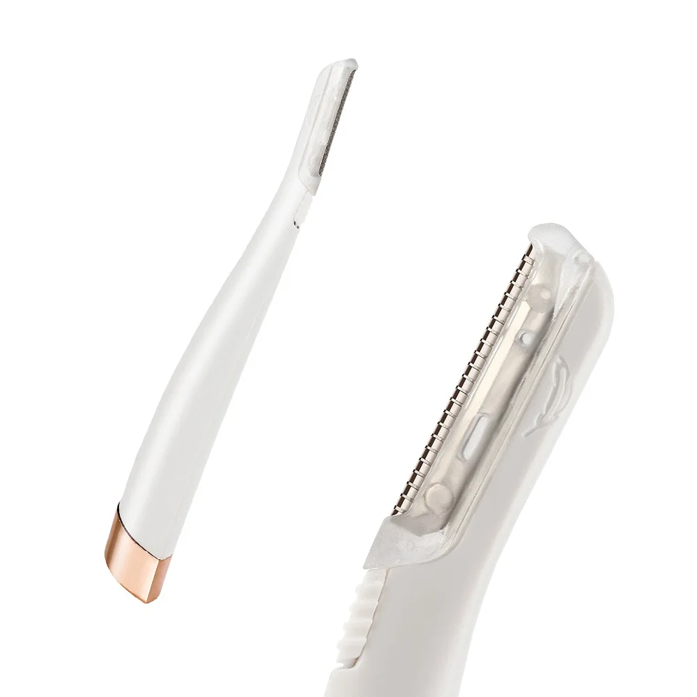 Eyebrow Trimmer Set LED Light Facial Epilator With 6PCS Replacement Blade Eyebrow Trimmer Face Hair Removal Razor Shaving Knife Eyebrow Shaver