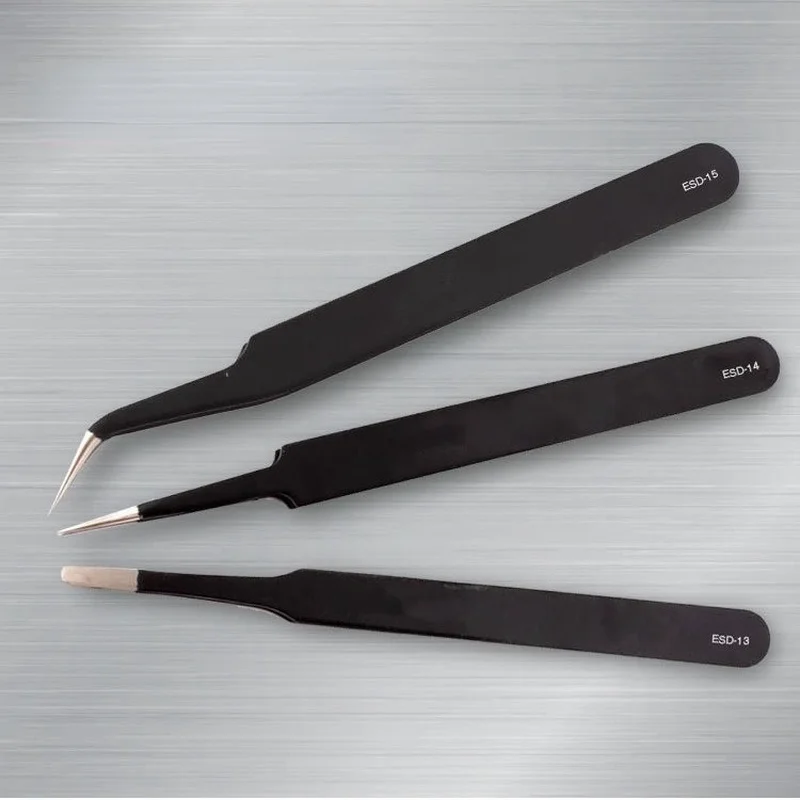 Multifunctional Stainless Steel Anti-static Tweezers Pointed Elbow Bird's Nest Clip Grafting Eyelash Clip Electronic Repair Tool precision tweezers,tweezer tool,esd anti static tweezers,soldering tweezers,phone repair tweezers
