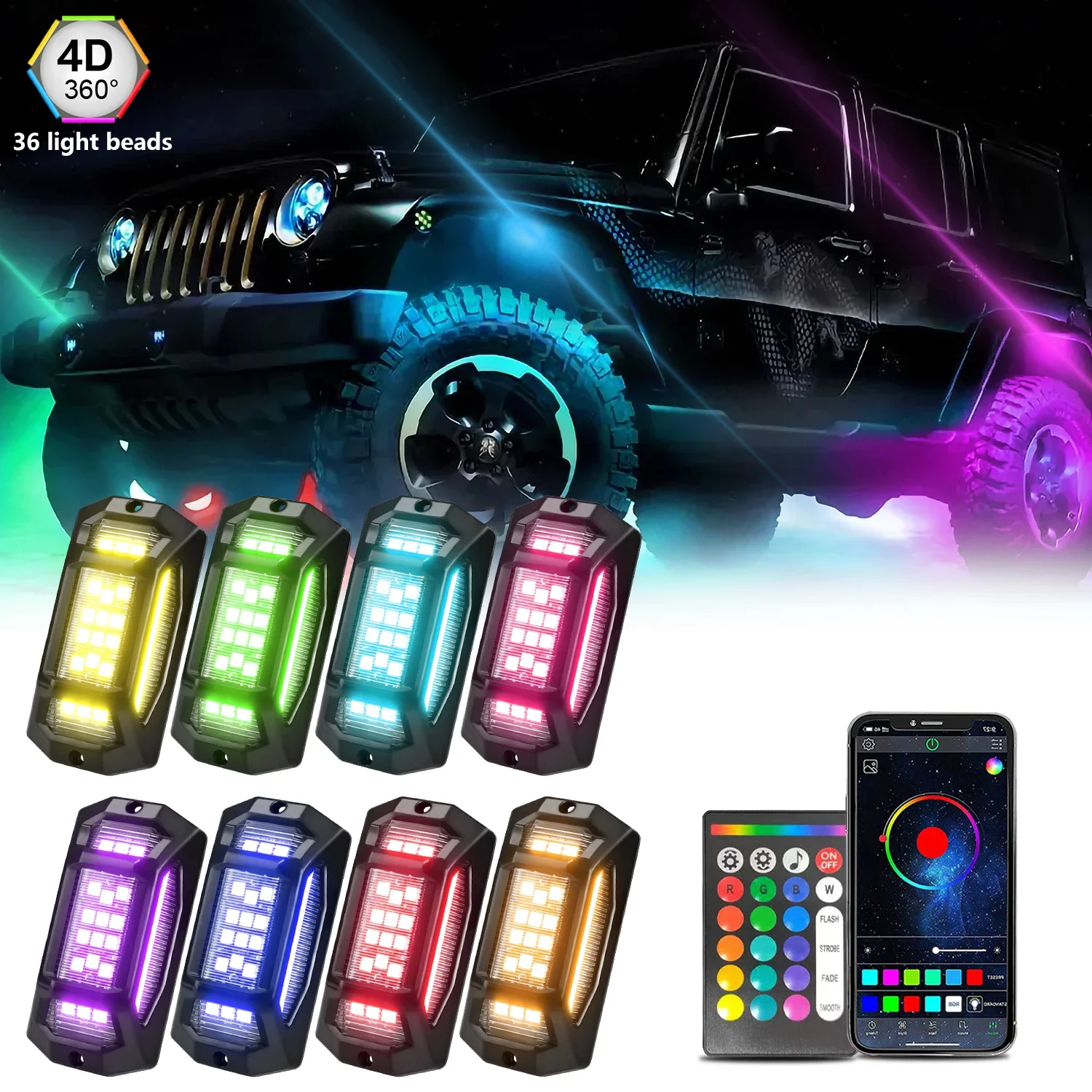 4/6/8 in 1 New LED Car LED Symphony Ambient Light Ambient Holding PCB Flexible