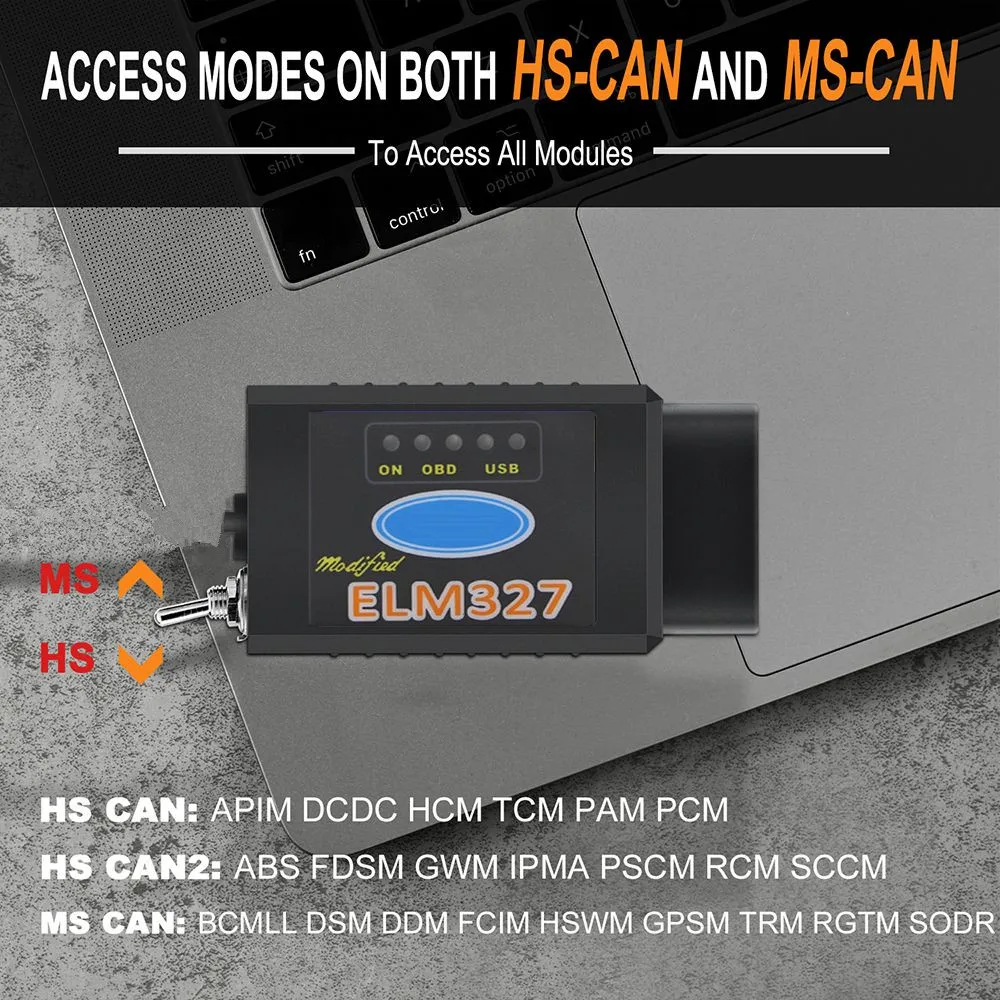 ELM327 V1.5 Switch MS/HS-CAN PIC18F25K80 FORScan For Ford/Mazda Code Reader Bluetooth/WIFI Hidden Function Programming Elmconfig 3
