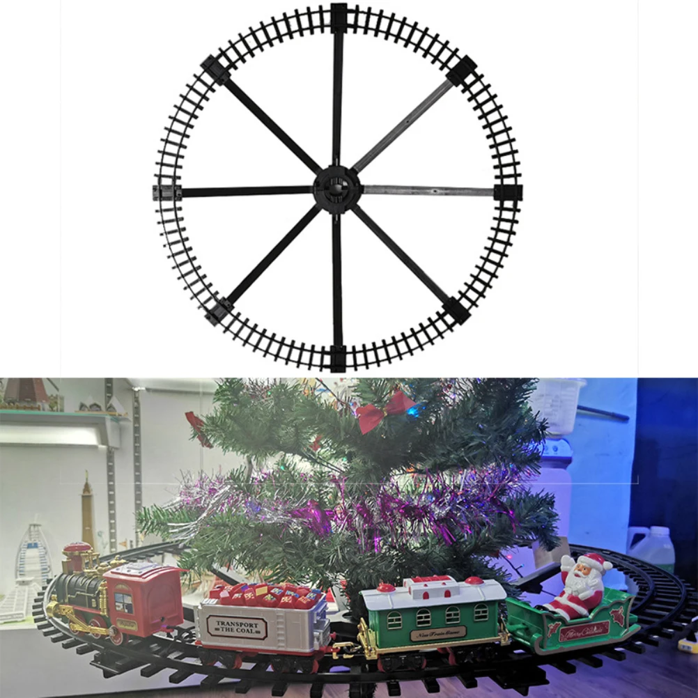 Battery Operate Railway Train with Sound&Light Railway Car Toy Christmas Train Tree Decoration Track Electric Toys for Kids