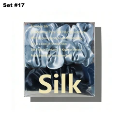 Luxurious Mulberry Silk Hair Scrunchies - Set of 3 - Size fits all (Set17)