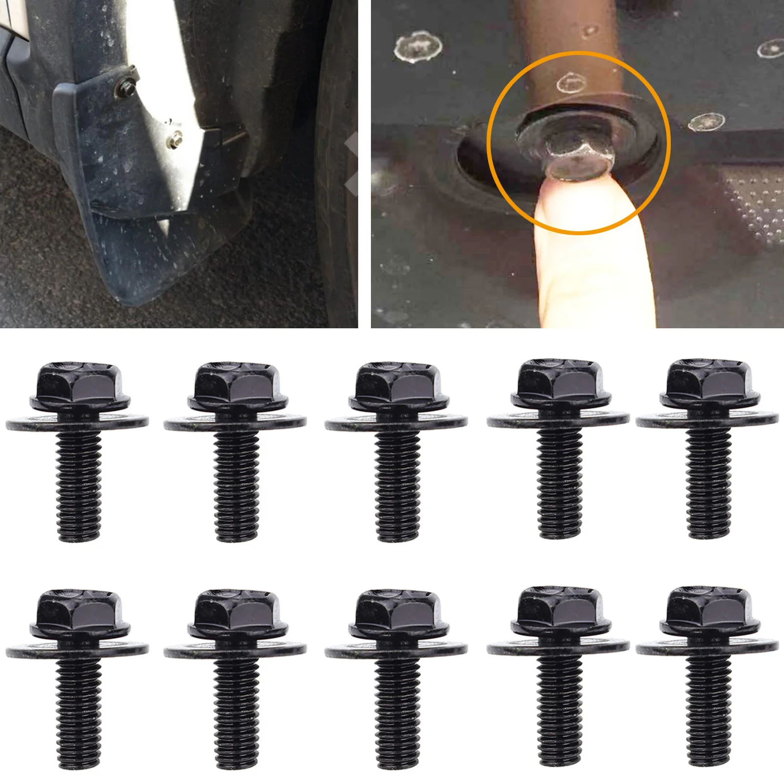 

10x For Range Rover 2002-2012 Freelander 2 LR2 Engine Undertray M6 Bolts Screws Splash Shield Guard Bumper Fender Liner Clips