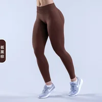 מכנסיים עם לוגו סקראנץ 'ללא תפרים מכנסי יוגה לנשים מכנסי ספורט נמוכים עם סרט ריב גבוה מתיחה גבוהה מכנסי טייטס אופנתיים 2