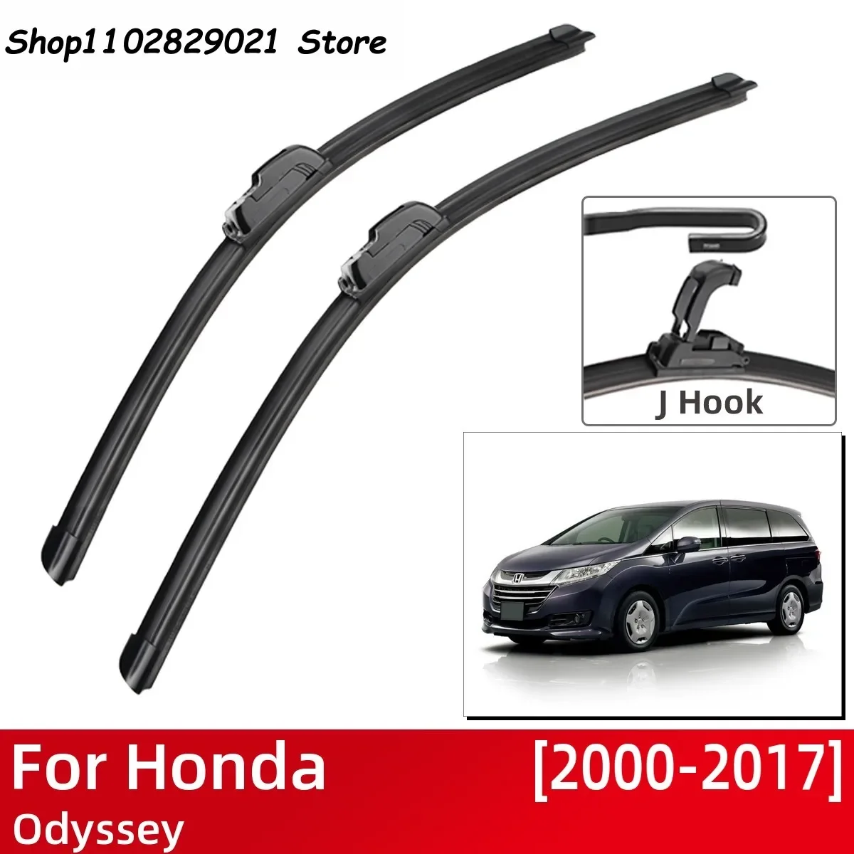 

For Honda Odyssey 2000-2017 Car Accessories Front Windscreen Wiper Blade Brushes Wipers U Type J Hooks 2017 2016 2015 2014 2013